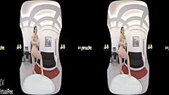 virtualpee - dildo loving brunette splashes herself with piss