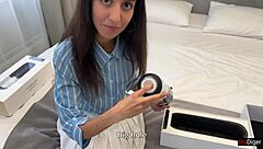 Brunette Babe Receives Powerful Cumshot From Svakom Alex Neo 2 Toy.