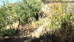 i caught a french nudist milf on the beach and she was shocked by my voyeurism.