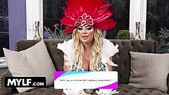 i'm vivianne desilva answering fan questions in carnival costume