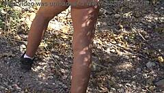 i caught a french nudist milf on the beach and she was shocked by my voyeurism.