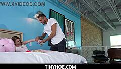 Tiny 18+ redhead stepdaughter ORGASMS with stepdad! Mazy Myers