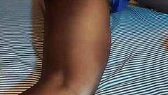 On my way to bed in blue lingerie for a little self-touch