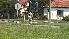 Redhead BBW MILF Pees in Public Fetish