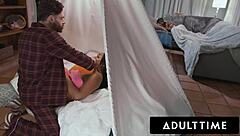 Lily Starfire Seduces Stepdaddy For Sneaky Fuck In Same Room As Oblivious Stepmom