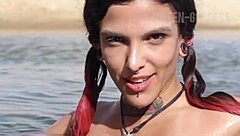 Wow! Sensual Latina Shows Off Big Ass in Public Pool Flashing!