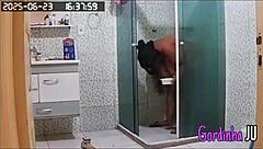 Hidden Camera Catches Stepmother with Big Tits Tidying House