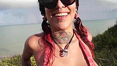 Wow! Sensual Latina Shows Off Big Ass in Public Pool Flashing!