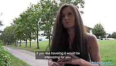 Public agent! Lara fox gets punished with cum on ass!