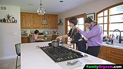 Old Man Fucks Daring Step Daughter and Wife