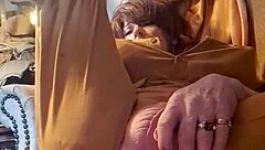 Fine ass tranny uses big dildo intensely