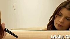 Horny teen angels play with strapons and wet pussies