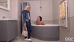 Bathtime Babes Nesty And Tiffany Doll Share Explosive Lesbian Sex And Orgasms.