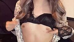 I filmed this beautiful asian ladyboy masturbating quietly in her one-piece dress.