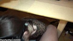 the secretary says 'i'll suck your cock under the table'