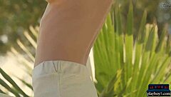 Perky big tits blonde model from europe performs solo striptease