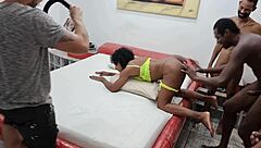 Backstage recording with married woman and friends