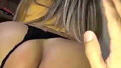 she bends over with thong on the side for rough hidden sex