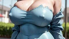 ai generated model girl big-tits ai art 94 beautiful balloon tits sexy monster big tits cute