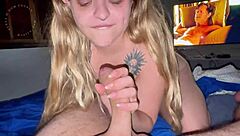 My hot stepsister deep throated me and begged for creampie! Feel me cum inside!