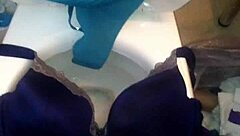 Bold step sister with 40dd bras and panties gets intense cumshot in bold action.