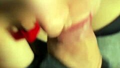 sexy cute teen in leggings gets controlled and leashed for doggystyle with cum in mouth 😍