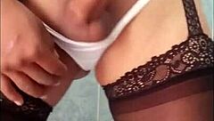 Masturbating With Garter And White Thong