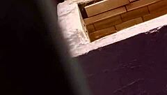 latina girlfriend gets ass fucked hard with anal creampie while washing clothes