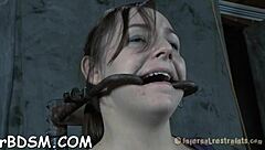 charming brunette babe feels huge pleasure from bdsm toys and masturbation with blowjob fetish