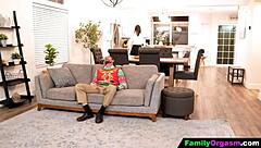 Why is the teen fucked by stepdad while mom decorates?