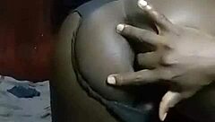 Horny kenyan crossdresser stripping and fingering gaping asshole