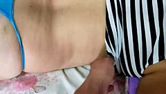 Moroccan wife cheats while husband sleeps for anal pleasure