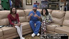 solana spits out doctor's load, then he fucks and cums on her