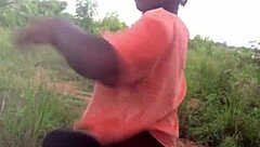 Crazy Bitch Twerks Half Naked In Forest