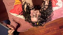 Making threesome with curvy housewife and lover in pov blowjob and ass fucking