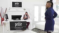 PETITE EBONY BABE AVERY JANE FUCKS HARD AT AUDITION!