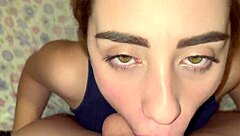 Blonde performs a blowjob and fuck deep in her throat
