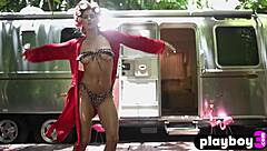 Perfect blonde teen 18+ kayci darko posing in the camper and exposed stunning natural body