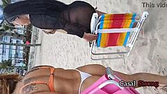 couples meet at beach for double penetration, couple swapping, and intense anal sex