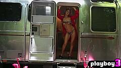 Perfect blonde teen 18+ kayci darko posing in the camper and exposed stunning natural body