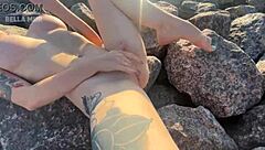 Hot Exhibitionist Plays With Her Clit On Public Beach