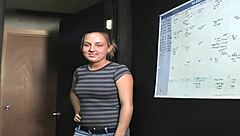 riley evans sucks fat cock in pov for cum