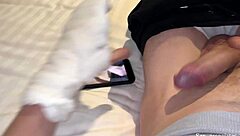 kind stepmother helps stepson cum on holiday