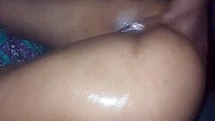 Hoochie momma with huge boobs rides daddy's rod
