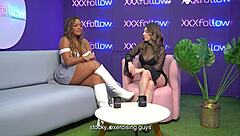 Latina milf carla morelli rides monster cock wildly in interview.