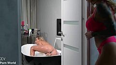 i had a quickie with busty bisexual bffs in shower