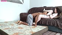 Young blonde wife surprises with interracial pussy pounding and loud moans