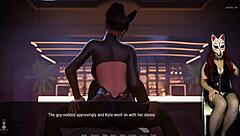 kate 27 in college cosplay game with ripped clothes outdoor