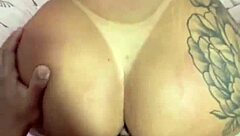 Brazilian wife in lingerie takes monster cock while husband watches in wild cuckold scene