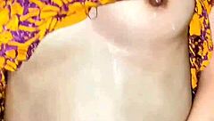 Skinny Young Mother In Yellow Daster Gets Fucked While Squeezing Milk, Horny And Eager.